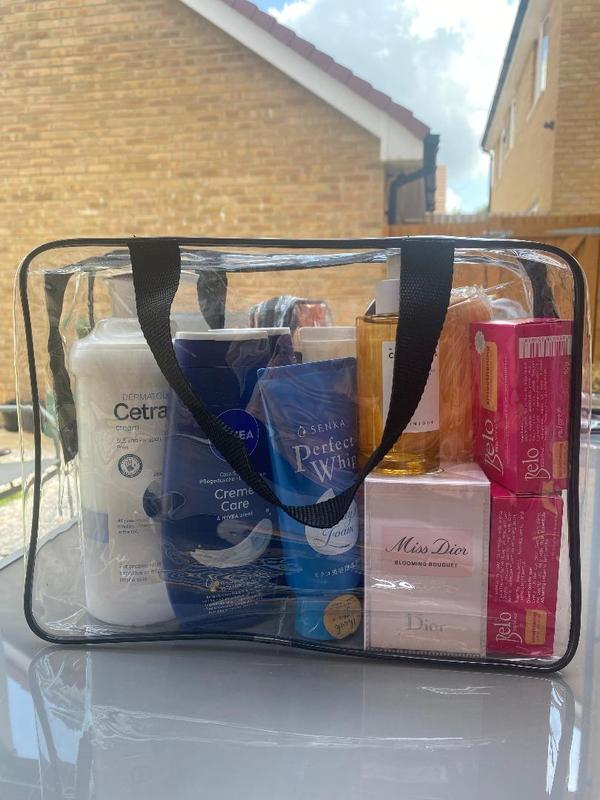 3 pieces Clear Travel Storage Bag With Handle, Portable Travel Washbag  Cosmetic Bag PVC Waterproof One Set 6