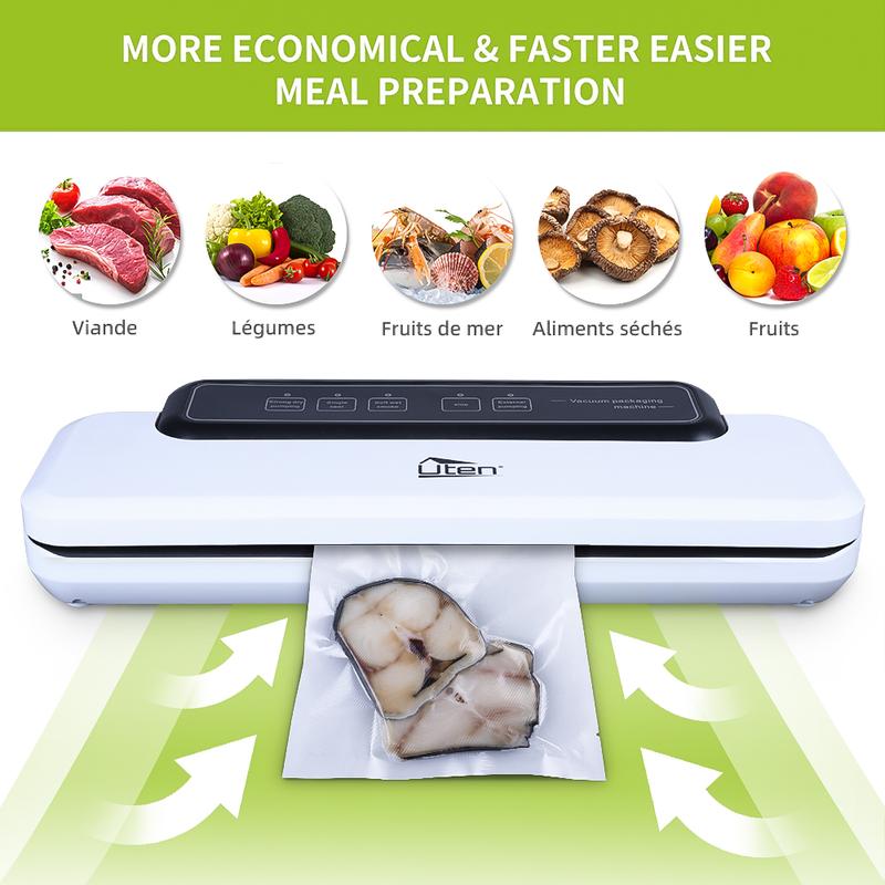 Uten Vacuum Sealing Machine Full Automatic Sealing Packing Food Sealer Easy-to-Use Touch Operation Two Selectable Vacuum Modes Food Safe Fresh Storage 3