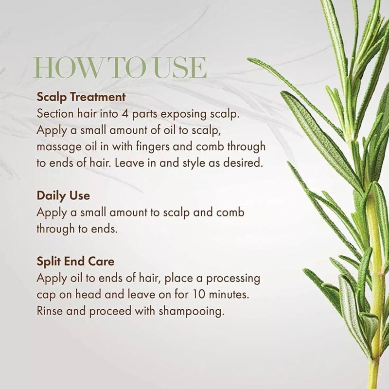 MIELLE ROSEMARY MINT SCALP & HAIR STRENGTHENING OIL FOR: DAILY USE ~ SCALP TREATMENT ~ SPLIT END CARE 4
