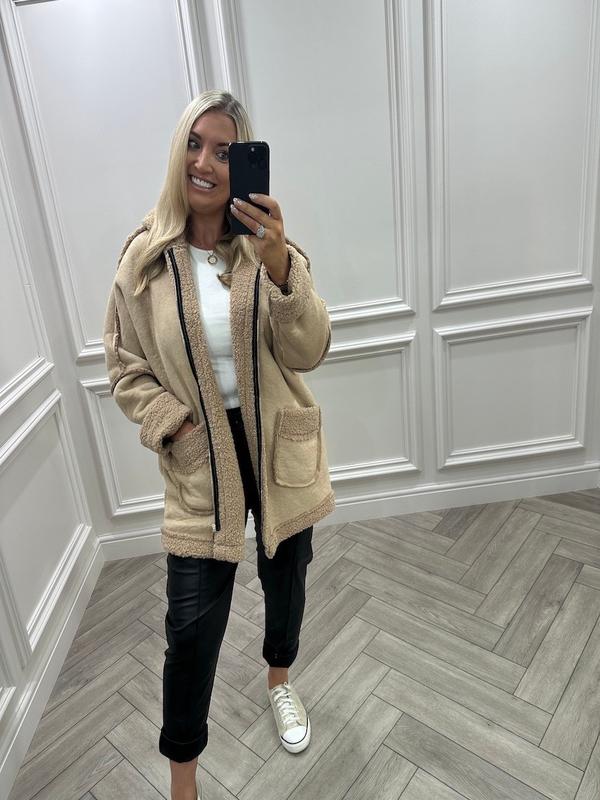 Beige Winter Glamour Teddy Jacket 3