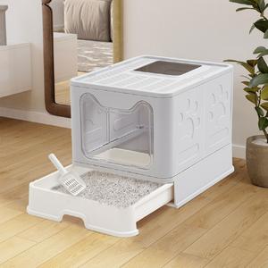 Lifeideas Top Entry Folding Cat Litter Box,Convenient Litter Tray Solution for Cats