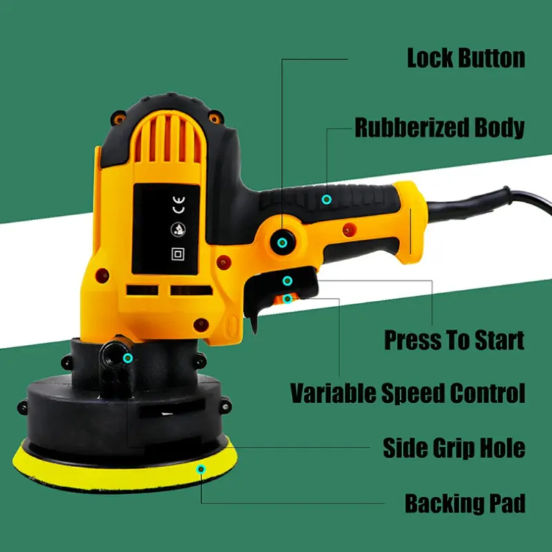 5" Rotary Electric Car Power Polisher Buffer Sander Polishing Machine Wax Pads 1