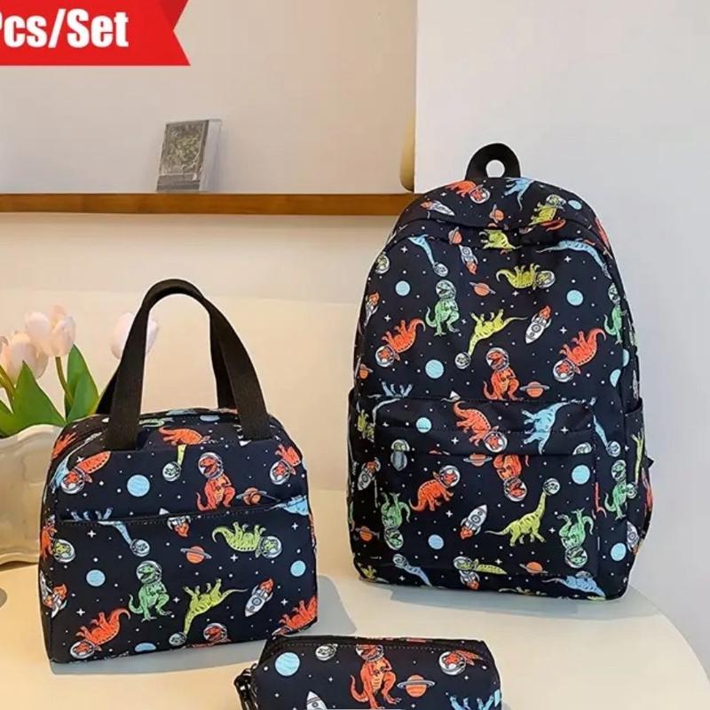 3pcs/set Large Capacity Backpack, Cute Unicorn Backpack With Lunch Bag & Pencil Case For School Students 1