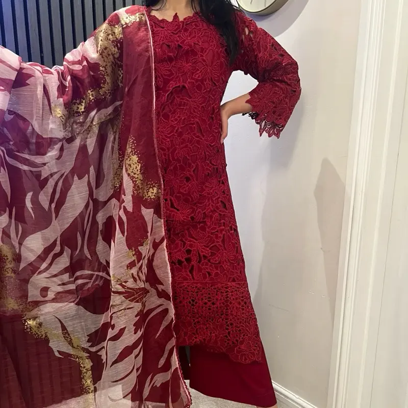 Eid collection 02 Rang Rasiya Inspired Crochet Embroidery Outfit with Printed Dupatta - Casual Style - Womenswear