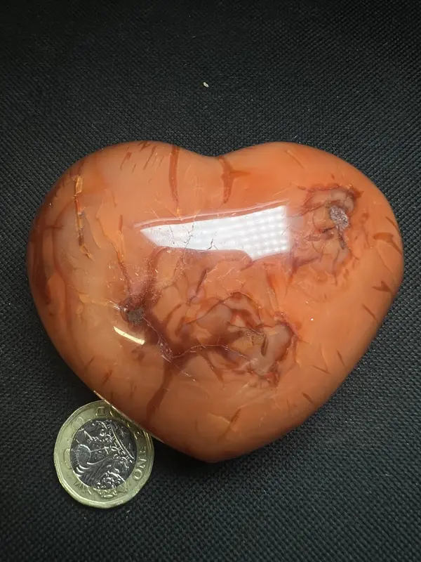 Polished High Quality Carnelian Heart From Madagascar- Gift, Crystal Healing 8