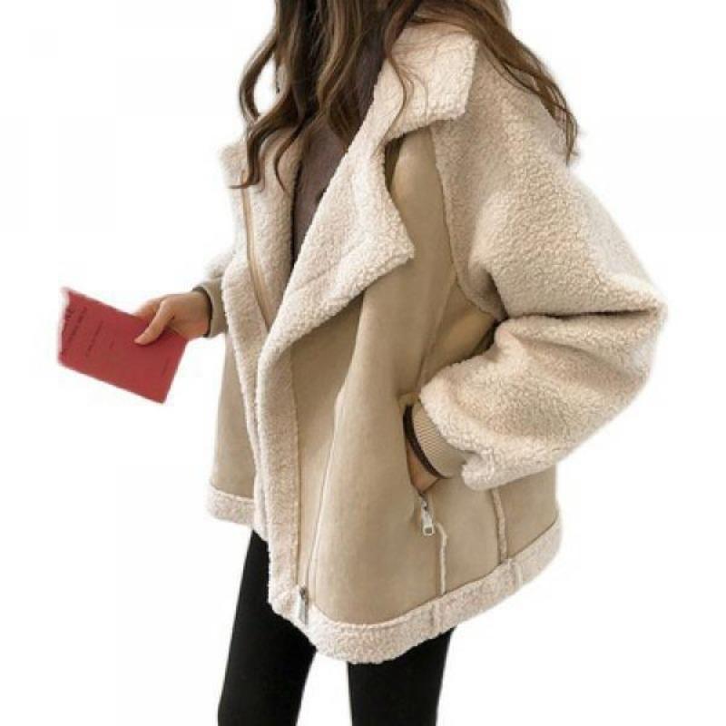 [2024] New Loose Fur coat women's short lambswool motorcycle clothing jacket womenswear tops 1