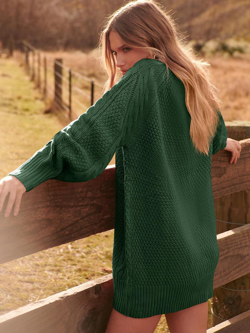 Product Introduction of Women's Knitwear Casual Dresses, Women Long Sleeve Oversized Cable Knit Chunky Baggy Loose Pullover Tunic Mini Sweater Dress 2025 Trendy Outfits. Breathable and Comfortable Winter Fashion Clothing. Longsleeves Gamis Knitting Tops Womenswear Summer Basic 12