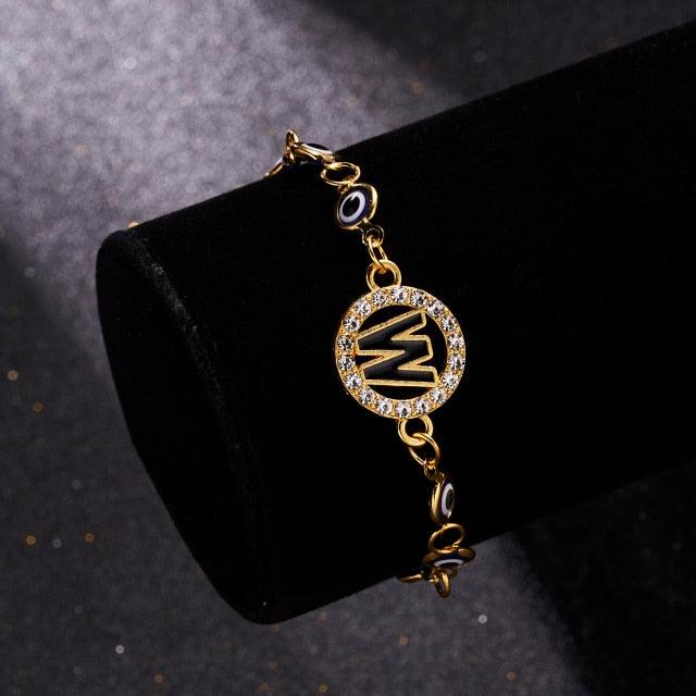 A-Z Letter Evil Eye Bracelet 8