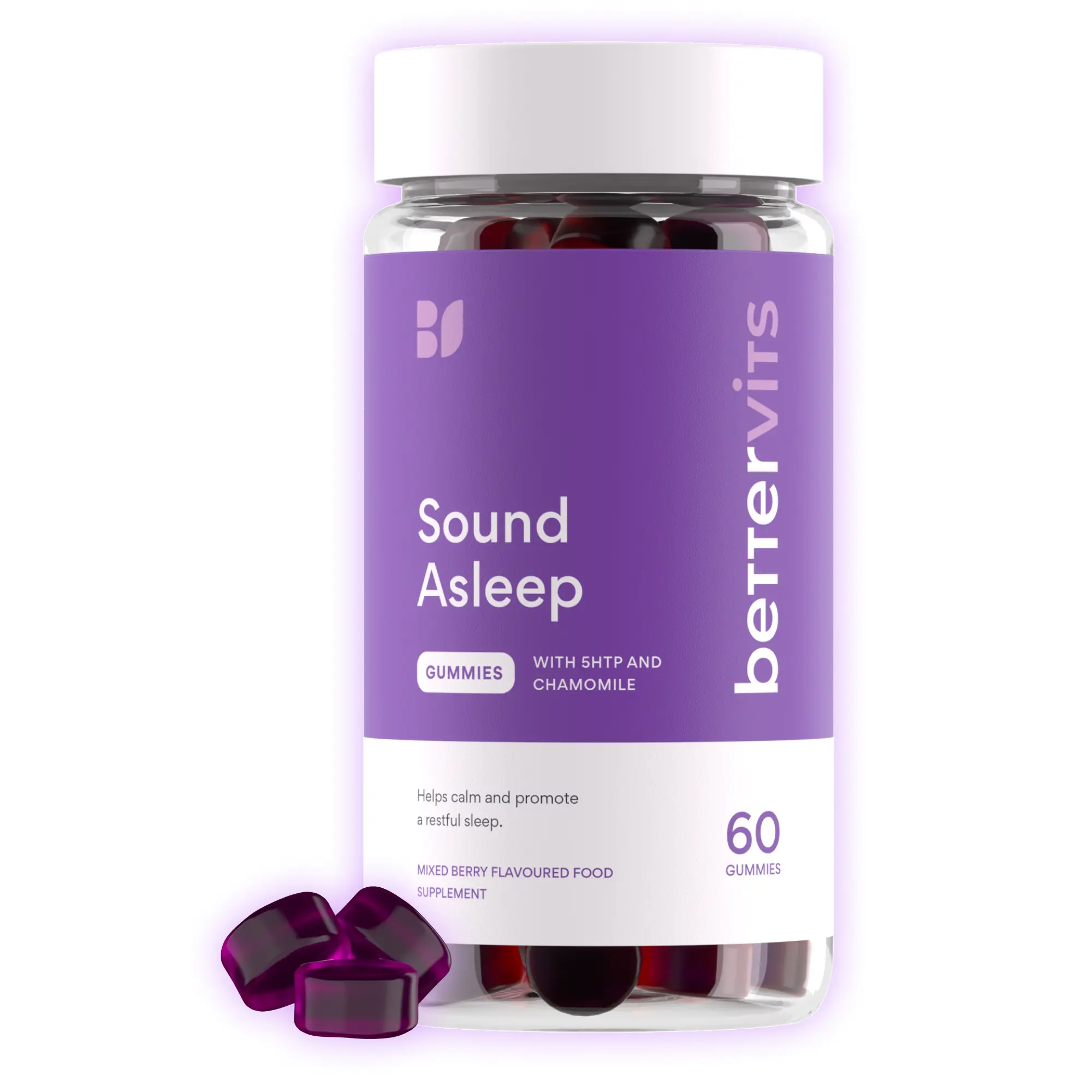 Bettervits Sound Asleep Gummies Sleep Supplement | With 5-HTP & Lemon Balm | For a Restful & Calm