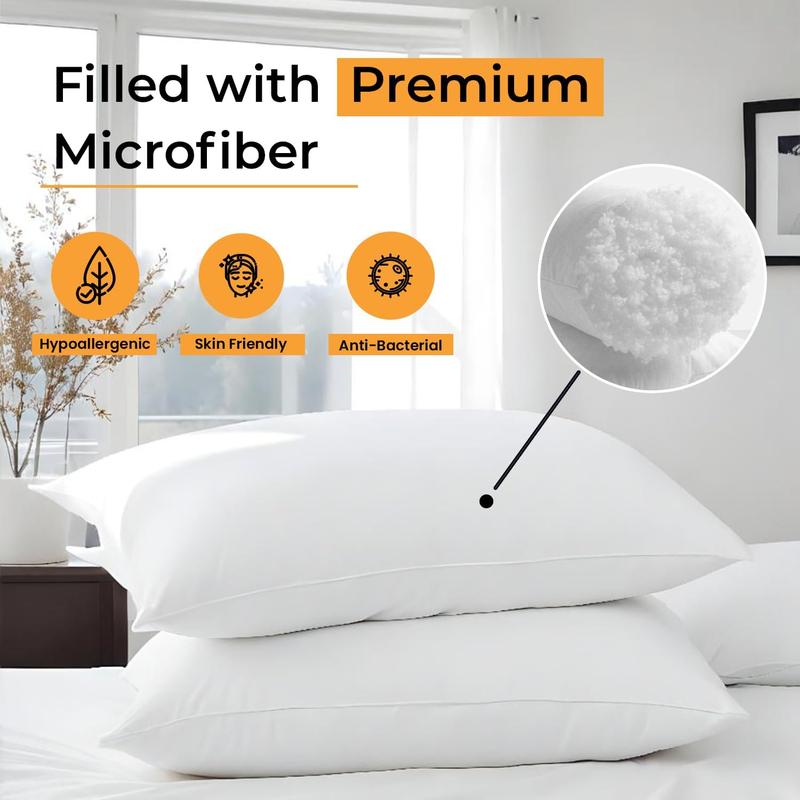 Hotel Quality PolyCotton Pillows | All Pack | Extra Filled Luxury Pillows - SAME DAY DISPATCH 1