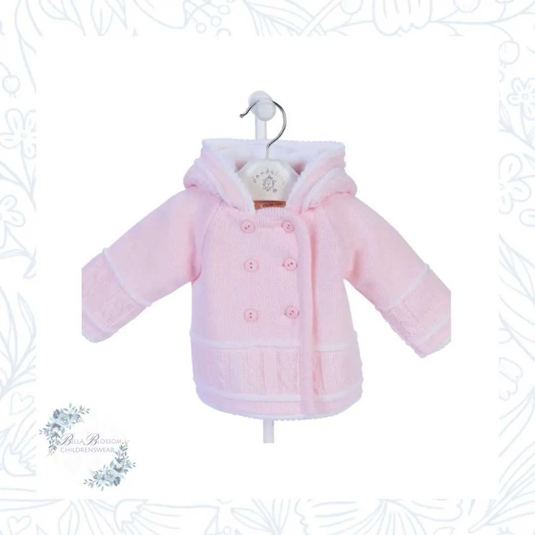 Pink/white Knitted Baby Cardigan