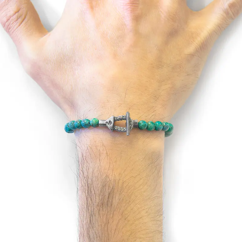 Blue Turquoise Mantaro Silver and Stone Bracelet 1