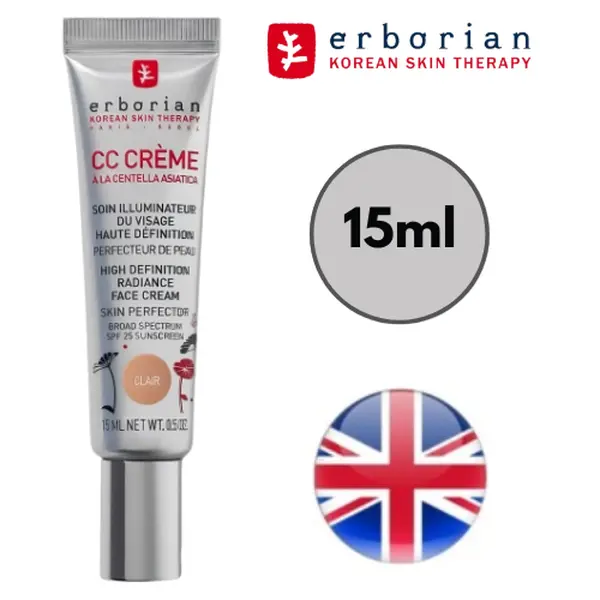 Erborian CC Cream: Lightweight Skin Perfector with Centella Asiatica, Anti-Aging Vitamin B3 & Moisturizers - Skincare 0