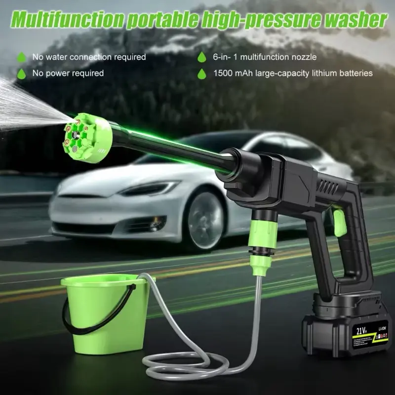 Brushless High Pressure Car Washer Gun 6 IN 1 Electric Garden Washing Water Wash Spray Gun Cordless Pressure Washer 0