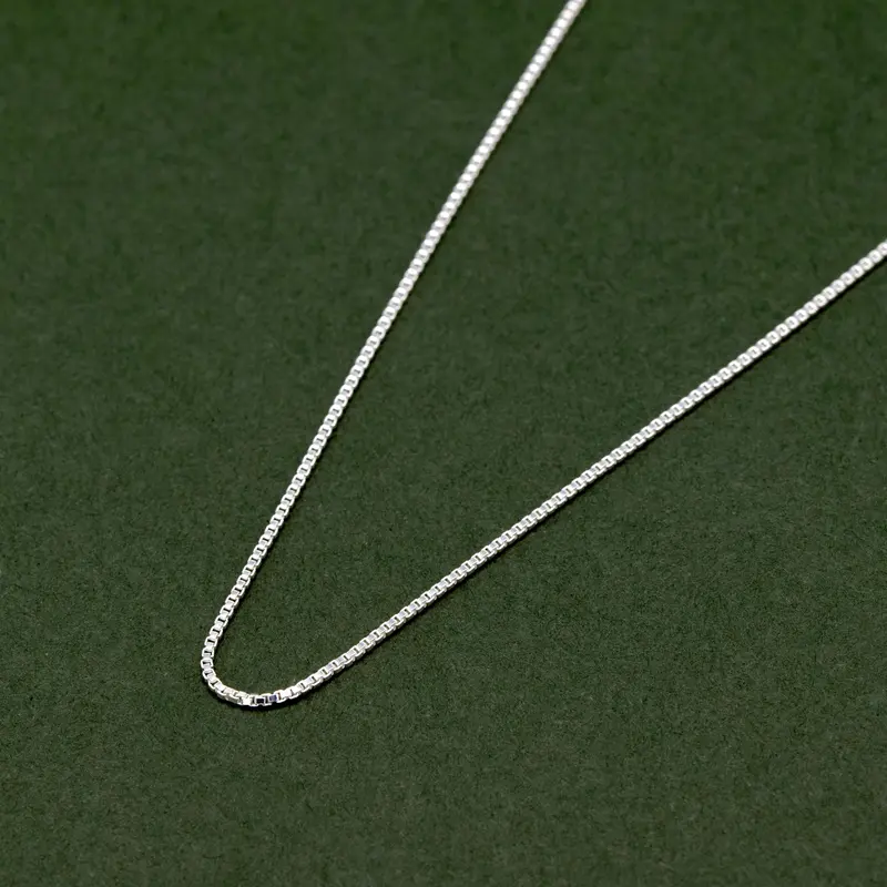 Sterling Silver 0.9mm Box Chain Necklace 14 - 24 Inches 1
