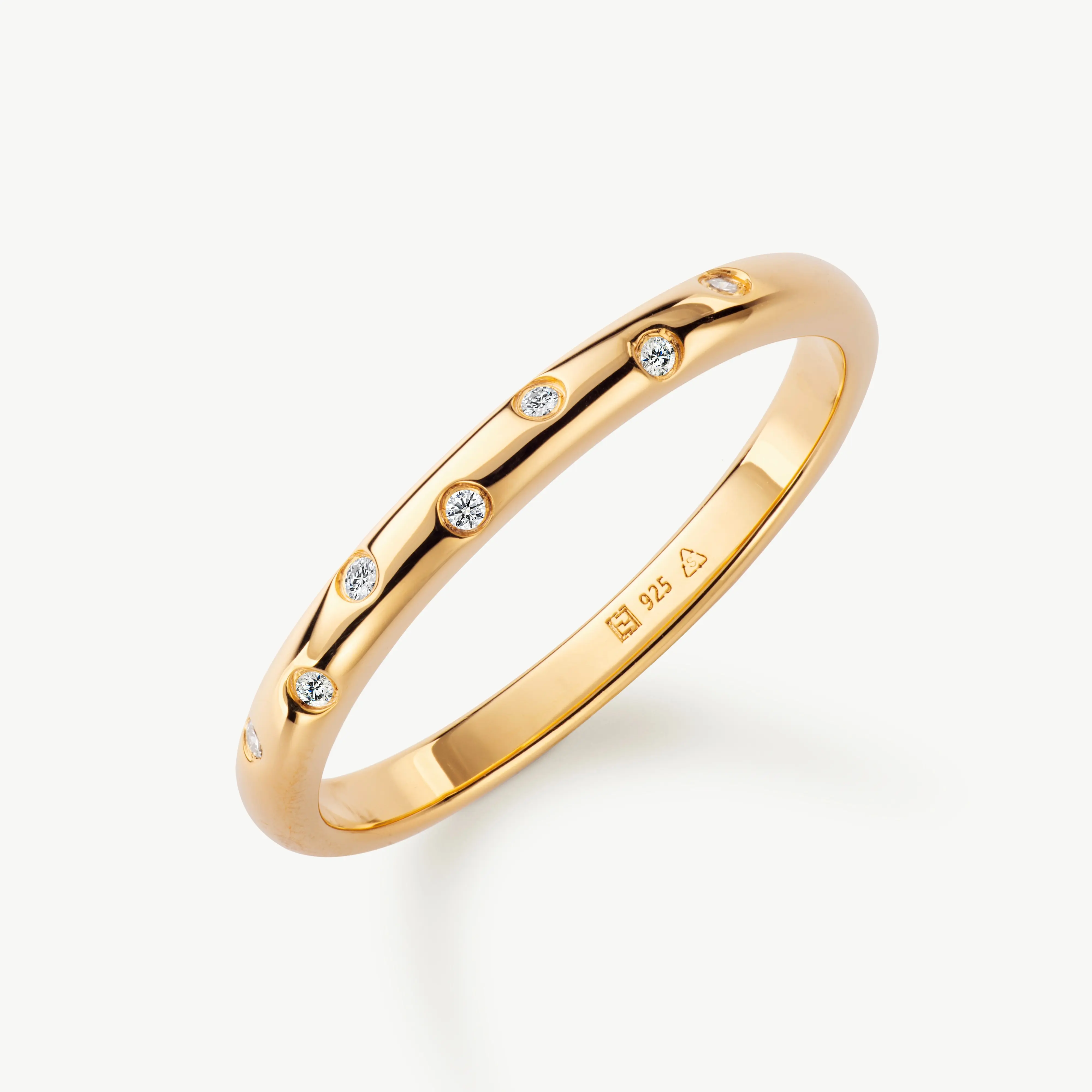 Lab Grown Diamond Sparkle Ring - 7 Brilliant Cut Diamonds D/E/F VVS/VS - Gold Vermeil or Sterling Silver