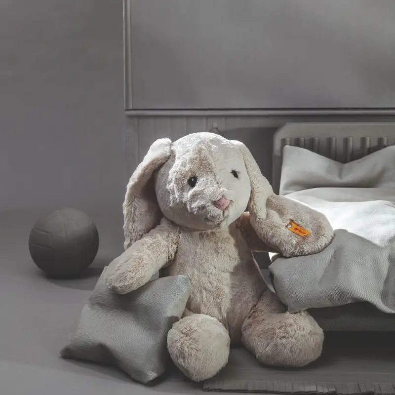 Steiff Soft Cuddly Friends My First Steiff Hoppie Rabbit Soft Toy - 38cm, Grey 5