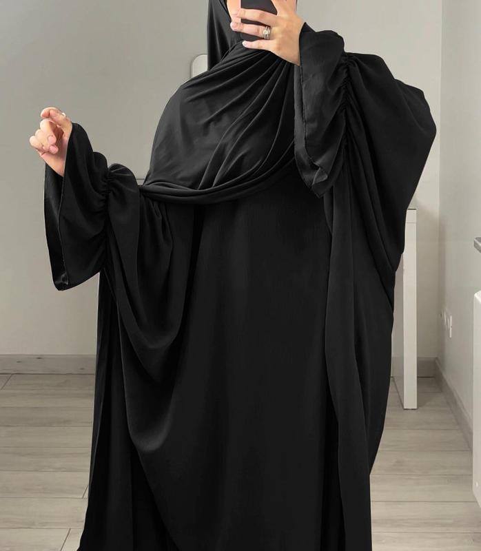 HASASERIES HS0996 1pcs Solid Color Abaya Dress regular sleeve casual dress  abaya abaya navy  blue elegant  abayas open  abaya abaya  women modesty  clothing embellished  abaya 8