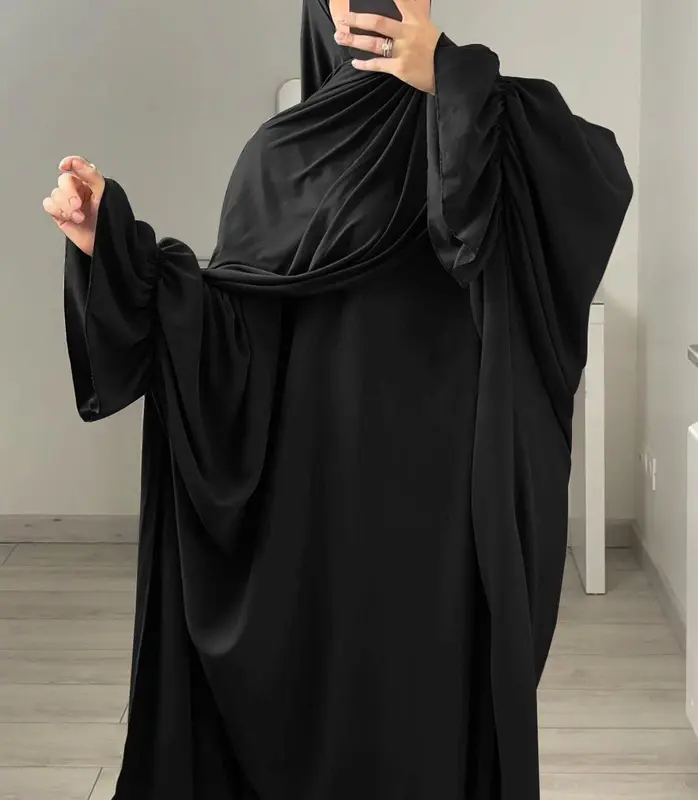 HASASERIES HS0996 1pcs Solid Color Abaya Dress regular sleeve casual dress  abaya abaya navy  blue elegant  abayas open  abaya abaya  women modesty  clothing embellished  abaya 8