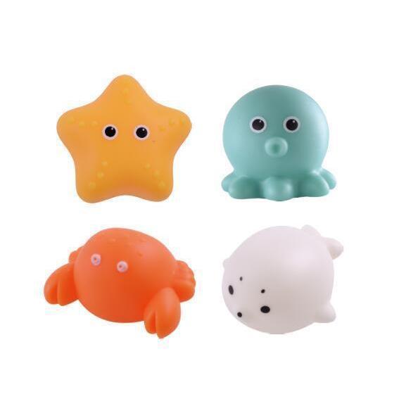 Cute Animals Bath Toy Swimming Water LED Light Up Toys Soft Rubber Float Induction Luminous Frogs for Kids Play Funny Gifts 7