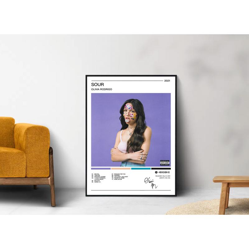 Olivia Rodrigo |  Sour Album Poster | A5 A4 A3 Print Decor Room Wall Artwork 1