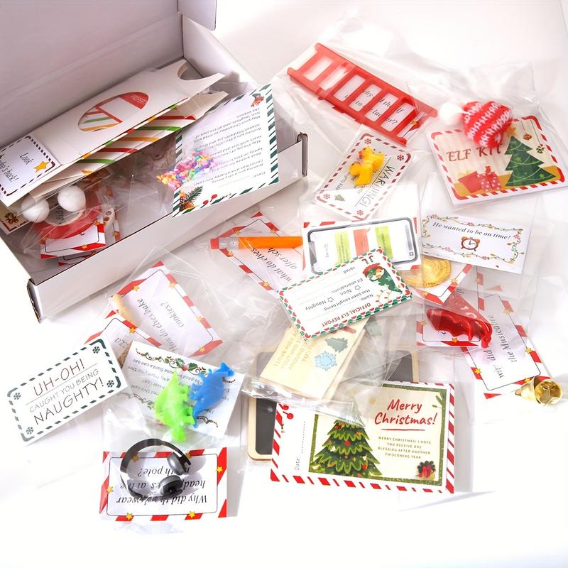 24pcs Elf on the Shelf Advent Calendar Kit, Christmas Countdown with Jokes & Surprises, Festive Home Decor, No Feather, Plastic, Battery-Free, Holiday Seasonal Decor 3