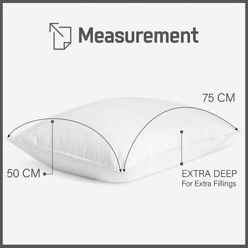 UK HOME SHOP - Luxury White Stripe Pair of Bounce Back Pillows - Premium Hollow-fibre Filling & Poly-Cotton Cover - 50 x 75cm Size - Extra Filled Pillow Neck Support Soft Feel Pillow 4
