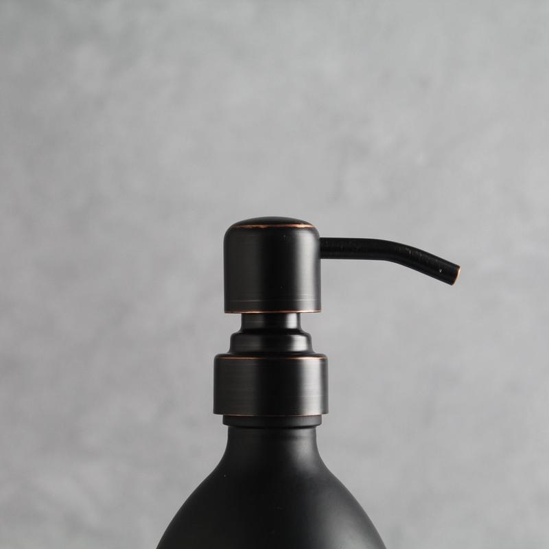 Body Wash, Shampoo & Conditioner Matte Black Glass Set Labelled Bottle Lotion Pump Dispenser for Bathroom 7