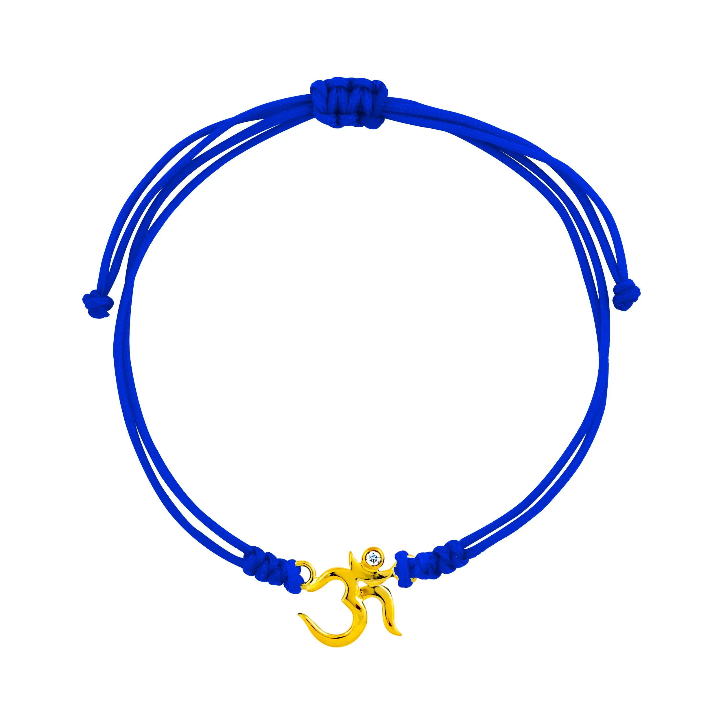 Blue Macrame Cord Om Bracelet adjustable size , fits all.