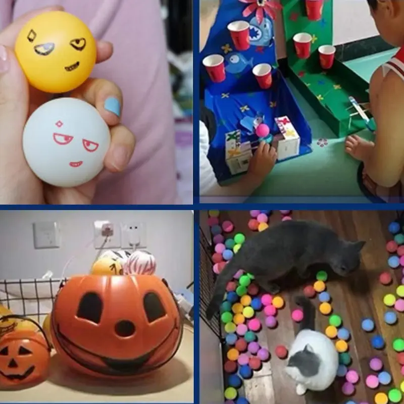 Colored Ping Pong Balls: 50 Pack 40mm 2.4g Entertainment Table Tennis Balls Mixed Colors for Game and Advertising 4