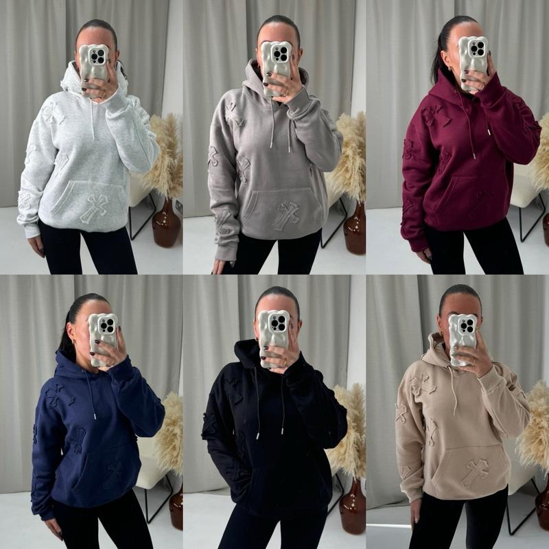 HOODIE CROSS Hoodie Fleece Lined Super Soft Comfy Jumper Top - H-1087 0