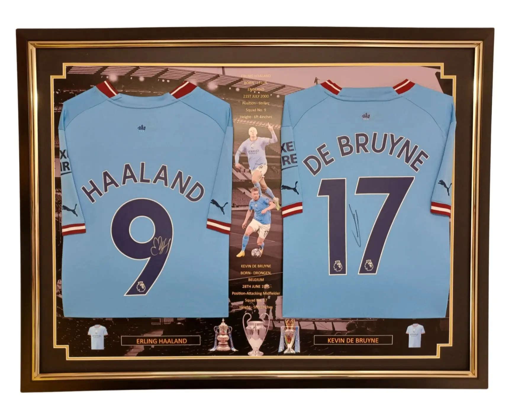 Erling Haaland and Kevin De Bruyne of Manchester City POSTERJersey Treble Winners