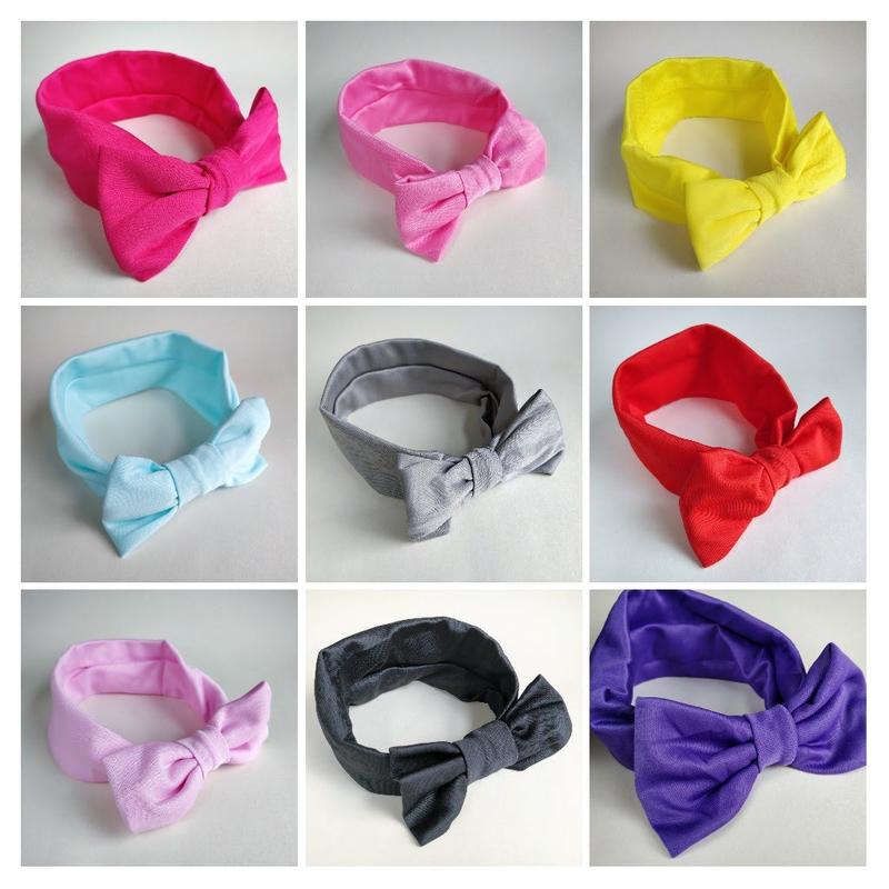 Soft and stretchy headbands hairbands headdress with large bow for baby girls and toddlers. Plain colour. 1