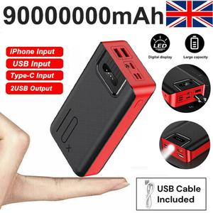 9000000mAh Power Bank Charger Battery Pack Portable 2USB For Mobile Phone