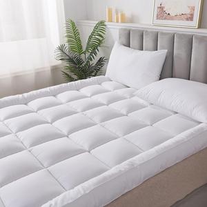 MASTEXTILE Mattress Toppers UK - 5cm Thick Foam Quilted Topper with Elastic Bands and Premium Hollow Fiber Filling