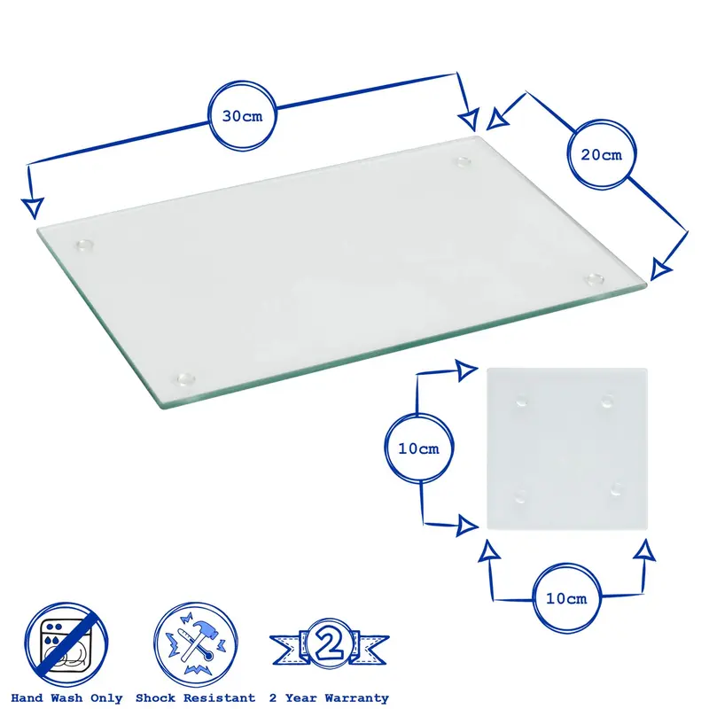 Harbour Housewares 12pc Glass Placemats & Coasters Set - 30cm x 20cm 2