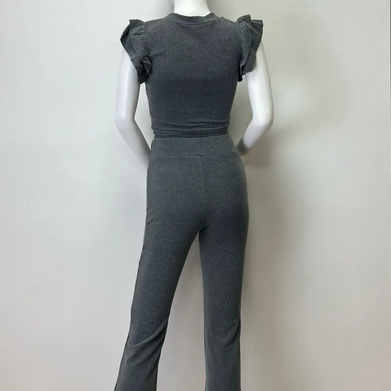 Women’s Frill Set with Flared High Waisted Leggings 7