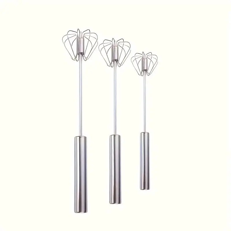 Semi-Automatic Stainless Steel Egg Whisk for Effortless Mixing and Whipping - Dishwasher Safe and Easy to Clean - 12-inch Whisk - Utensils, Kitchen