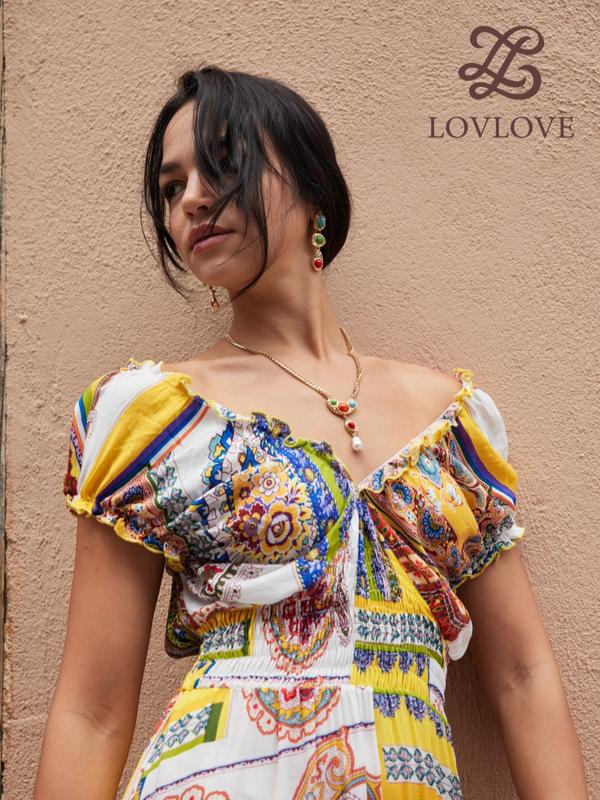 LovLove 1300 brand woman Floral print spaghetti ruffle hem off shoulder backless cami  asymmetric womens fashion bohemian dress 6
