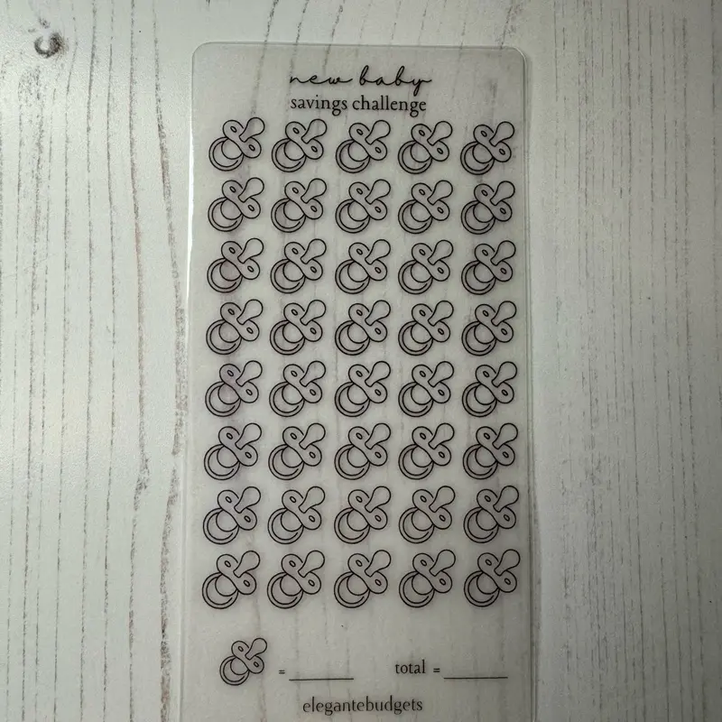 Cash stuffing vellum new baby saving challenge