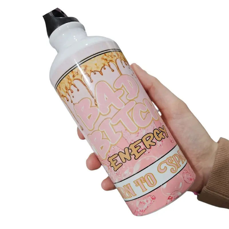 Personalised Bad Bitch Energy Reusable Water Bottle -  Washable Portable Drinkware Lightweight Stylish Tumbler 0