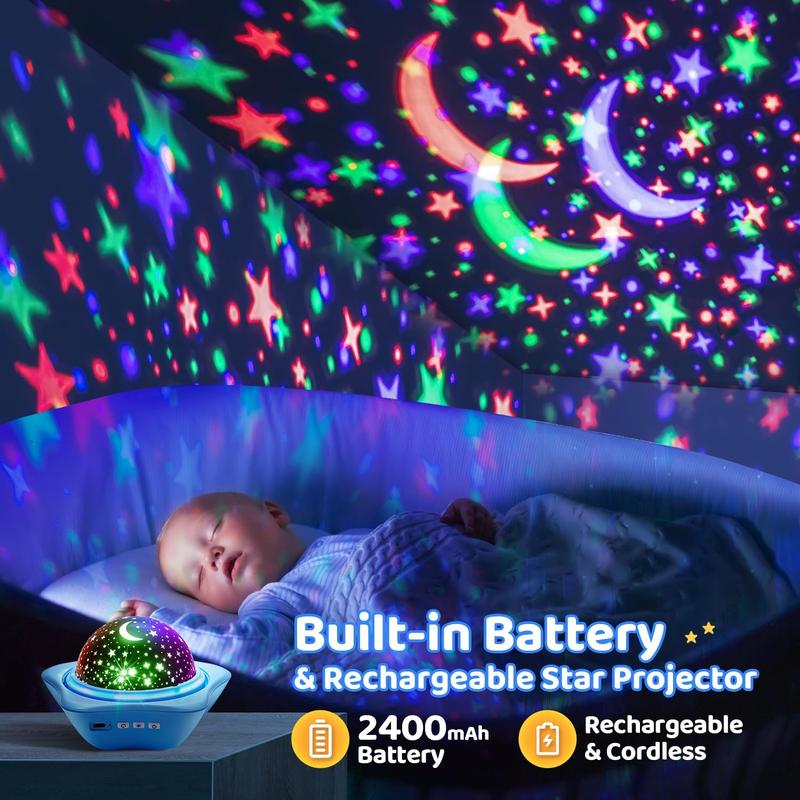 One Fire Night Light Kids,96 Lighting Modes Star Projector Lights for Bedroom, 360°Rotating+6 Films Baby Night Light Projector,Rechargeable Sensory Lights for Room Decor,Star Projector Kids Baby Gifts [Energy Class F] 3