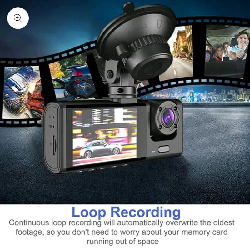 Front and Rear Car Dashboard recording Camra  1080P Dual Lens Car Dash Cam Recorder G Sensor DVR Front And Rear Camera Video 8