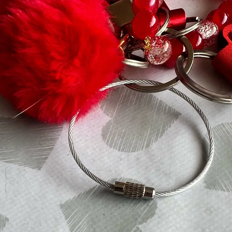 Safety Keychain with Key Holder, Anti Bac/Lipstick Case, Bottle Opener, Whistle, Pom Pom and Key Ring - Available in Multiple Colors custom 3