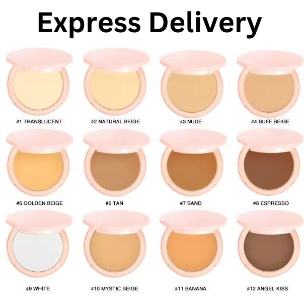 2024 Soft and Bright AirBrush BB Filter Pressed Powder & Concealer: Lightweight, Fine Line Fade, Long-Lasting Foundation Powder for a Radiant, Natural Look Makeup to Dark Skin Cosmetic 1