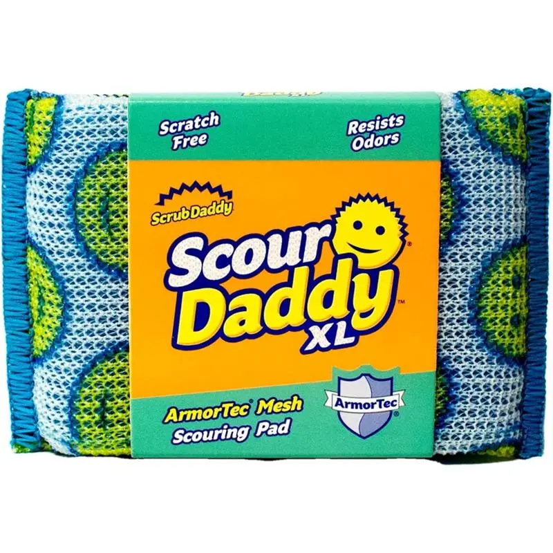 Scrub Daddy Scour Daddy XL, Scourers Non Scratch Scrubbing Sponge, Scouring Pads, Kitchen Sponges for Dishes, Dishwashing Pan Scrubber, Cleaning Supplies, Dish Sponges for Washing up