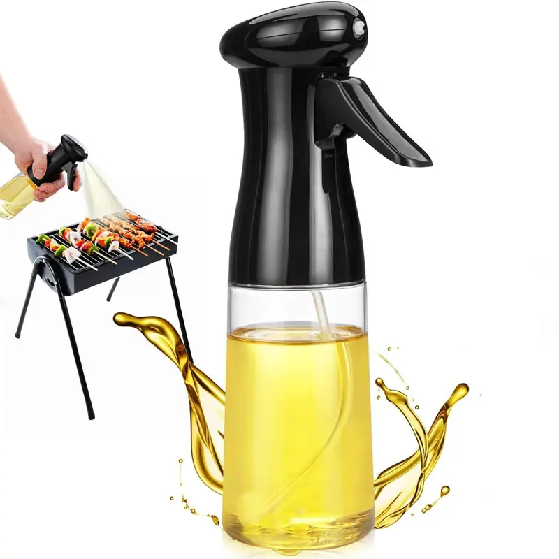 200ml Oil Spray Bottle Kitchen Cooking Olive Oil Dispenser Camping BBQ Baking Vinegar Soy Sauce Sprayer Containers multicoloured spray type oil  dispenser Transparent Utensils Air Fryer Nozzle 0