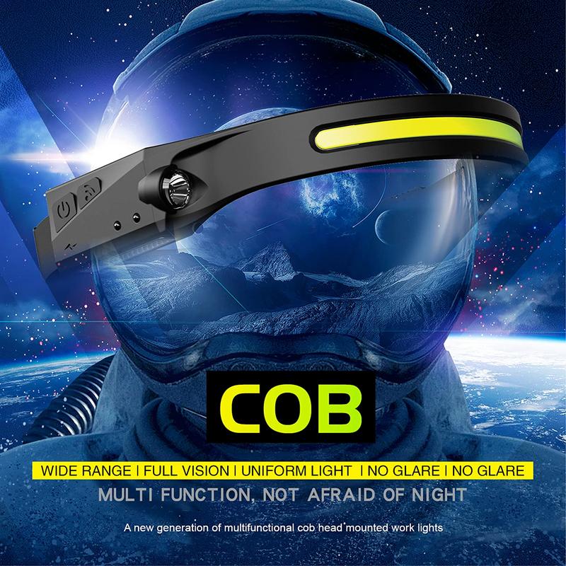 Goodyear LED Head Torch Rechargeable Headlamp COB Motion Sensor Waterproof Light 4