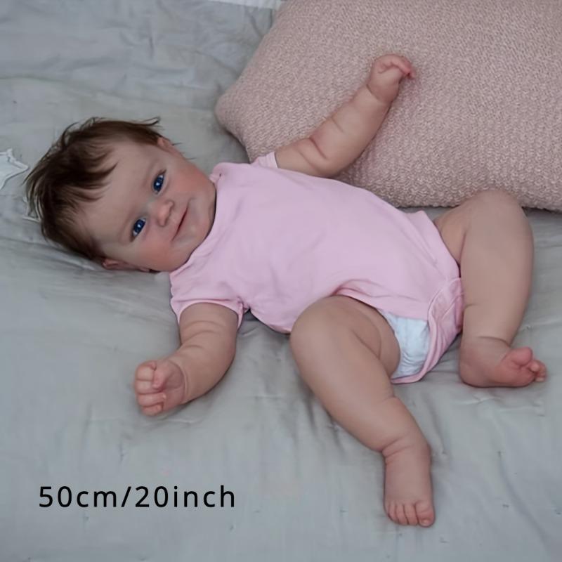 20inch 50cm Adorable Reborn Baby Doll With Full Body Vinyl Newborn Bebe Girl Princess Toddler Bath Toy Lovely Birthday Gift For Kids 5