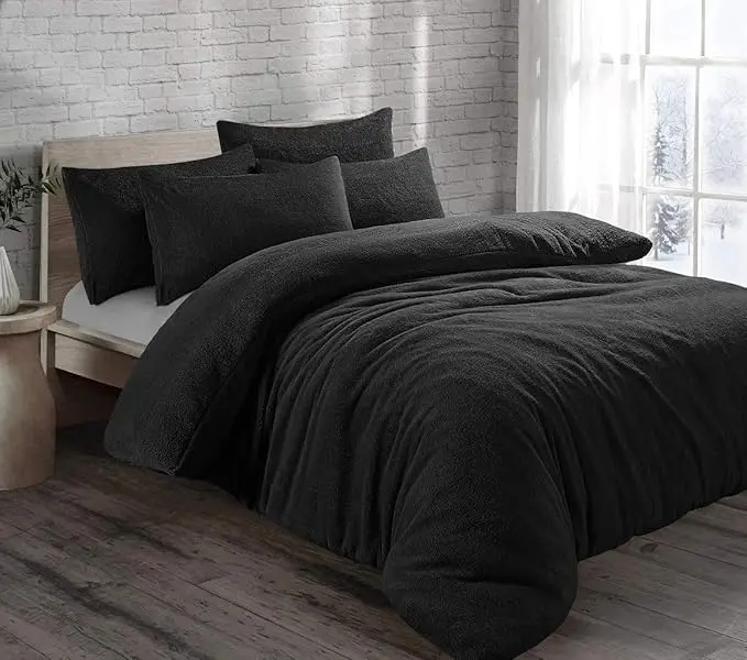 Teddy Bear Pair Pillowcases Warm Cosy Soft Plush Fleece Pillow case